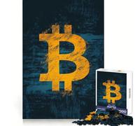 Rompecabezas de 1000 Piezas con el símbolo de Bitcoin para Adultos Estimula la Mente, fomenta la relajación y Proporciona un excelente Entretenimiento ¡Un Regalo Ideal! (38x26cm)