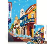 Rompecabezas de 1000 Piezas con Escena callejera de Cartagena, Colombia, para Adultos Ideal para quienes Buscan Entretenimiento, con Corte Suave Navidad (50x75cm)