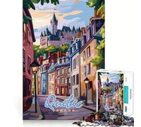 Rompecabezas de 1000 Piezas con Escena callejera de la Ciudad de Quebec para Adultos Juego Inteligente de Rompecabezas Divertido Montaje de imágenes Regalo de Temporada (38x52cm)