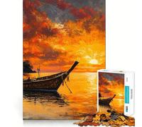 Rompecabezas de 1000 Piezas con Escena de Barco al Atardecer para Adultos Regalo Ideal para ejercitar la Mente y Relajarse Un Regalo Memorable 38x26cm