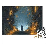 Rompecabezas de 1000 Piezas con Escena de Bruja de Halloween, Silueta de Calabaza y Camino, para Juegos educativos para Adultos, decoración del hogar, dificultad, Regalo de cumpleaños para, 38x26cm