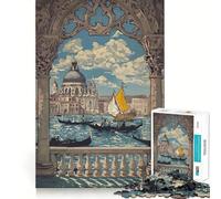 Rompecabezas de 1000 Piezas con Escena de góndola en Venecia para Adolescentes Juego Que estimula la Mente Encaje Huecos Actividad Relajante para Grupos en Interiores (50x75cm)
