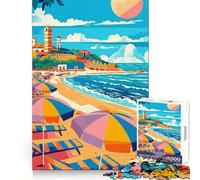 Rompecabezas de 1000 Piezas con Escena de Playa de Rimini para Adultos Juego Mental para el hogar Bordes limpios Un Regalo Encantador (38x26cm)
