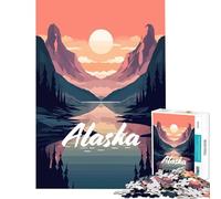 Rompecabezas de 1000 Piezas con Escena de un Lago de Alaska para Adultos Juego desafiante Juguete Imposible Regalos para Mujeres y Hombres tamaño 38x52cm