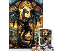 Rompecabezas de 1000 Piezas con Escena de Ventana de Catedral Juego Educativo de análisis y lógica Juguetes antiestrés cumpleaños y Navidad (26x38cm)