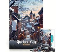 Rompecabezas de 1000 Piezas con Escena Invernal de la Ciudad de Quebec Juego preciso para armar,Actividad Cerebral,diversión y Tiempo Libre Regalo de cumpleaños o Arte (38x52cm)