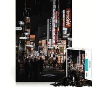 Rompecabezas de 1000 Piezas con Escena Nocturna callejera en Japón para Adolescentes Ideal para estimular la Memoria, Jugar y Relajarse Bordes Ajustados Regalo Premium (38x52cm)