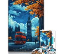 Rompecabezas de 1000 Piezas con escenas callejeras de Londres para adolescentesDifícil de completar, Pero Divertido y divertidoRegalo de cumpleaños, decoración de Pared, 50x75cm