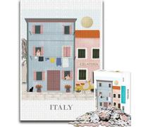 Rompecabezas de 1000 Piezas con escenas callejeras Italianas para Adultos Un Juego desafiante Ideal para Regalar a Toda la Familia 38x26cm