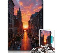 Rompecabezas de 1000 Piezas con escenas urbanas para Adolescentes, Ideal para Pasar el Tiempo Libre en casa, con póster y Hoja de Trivia a Juego (38x26cm)
