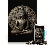 Rompecabezas de 1000 Piezas con Escultura de Buda Sereno para Adolescentes Juguete Que desafía la Mente Pasatiempo Tranquilo Corte preciso Regalo de Temporada (50x75cm)