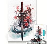 Rompecabezas de 1000 Piezas con Espada Katana samurái para Adolescentes Juguete para Pensar y Relajarse Diseño nítido Regalo Ideal para Festivales (38x52cm)