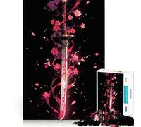 Rompecabezas de 1000 Piezas con Espada Katana samurái para Adolescentes, Que estimula la Memoria, Calma y Permite un Montaje Sencillo y Sorprendente (38x26cm)