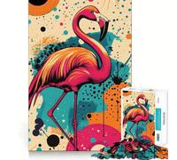 Rompecabezas de 1000 Piezas con Estampado de Flamenco Rosa para Adolescentes Juego de ingenio y relajación Borde de Calidad (50x75cm)