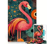 Rompecabezas de 1000 Piezas con Estampado de Flamenco Rosa para Adolescentes Juguete para desarrollar la Capacidad Mental y Relajarse Corte preciso (50x75cm)