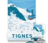 Rompecabezas de 1000 Piezas con Estampado de la estación de esquí de Tignes, Corte Impecable, diversión, lógica, Juguete, Juego Libre, Actividad de cumpleaños (50x75cm)