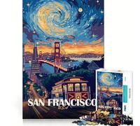 Rompecabezas de 1000 Piezas con Estampado de Paisaje Urbano de San Francisco para Adolescentes Juguete de razonamiento y Desarrollo Divertido y Relajante Corte preciso Regalo Ideal (38x26cm)
