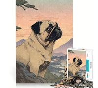 Rompecabezas de 1000 Piezas con Estampado de Perro Pug para Adultos Disfrute del Montaje de la Imagen (38x52cm)