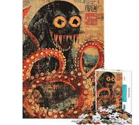 Rompecabezas de 1000 Piezas con Estampado de Pulpo monstruoso para Adolescentes Ideal para la diversión Familiar la interacción Entre Padres e Hijos cumpleaños y Navidad