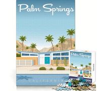Rompecabezas de 1000 Piezas con Estampado de Viaje de Palm Springs para Adultos Diversión Intelectual,recreación Tranquila,Regalo Creativo de Corte Fino (50x75cm)