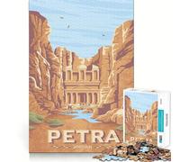 Rompecabezas de 1000 Piezas con Estampado de Viaje de Petra Jordan Juego de precisión para ejercitar la Mente Diversión para el Tiempo Libre Regalo de cumpleaños (50x75cm)