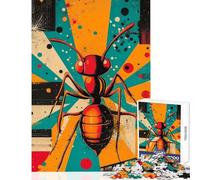 Rompecabezas de 1000 Piezas con Estampado geométrico de Hormigas Juegos educativos Juguetes antiestrés de Corte de precisión Regalo de cumpleaños Regalos de Viaje (38x52cm)