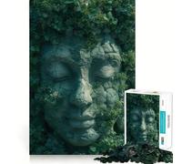 Rompecabezas de 1000 Piezas con Estatua de Buda,Bordes definidos,decoración,Juego cognitivo,Juguete,diversión fácil, Ocio (38x52cm)