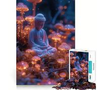 Rompecabezas de 1000 Piezas con Estatua de Buda,diseño artístico de Corte nítido,Juego de lógica y Pensamiento,Ideal para Relajarse y divertirse en cumpleaños (38x26cm)
