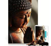 Rompecabezas de 1000 Piezas con Estatua de Buda en Primer Plano,Ajuste, Arte para estimular el Cerebro,Juego para el Tiempo de Descanso,Arte de Pared navideño (50x75cm)