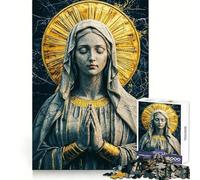 Rompecabezas de 1000 Piezas con Estatua de la Virgen María para Adolescentes, Ideal para Entrenar la Memoria, una escapada Tranquila y con un Corte Impecable Regalo de Invierno (50x75cm)