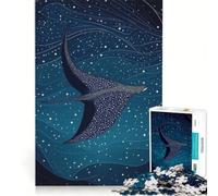 Rompecabezas de 1000 Piezas con Estrellas Ballenas Rayas y mar Juguete Educativo Juego de Velocidad Manual con Piezas de Formas aleatorias Que encajan Perfectamente 38x26cm