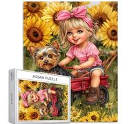 Rompecabezas de 1000 piezas con falda rosa para niñas y cachorros, para adultos, estilo de pintura al óleo, rompecabezas artístico desafiante para actividades familiares, coloridos rompecabezas de