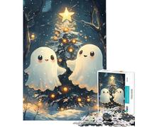 Rompecabezas de 1000 Piezas con Fantasmas navideños Juego Familiar desafío de Inteligencia Cerebral Juguetes adictivos Gran Regalo para Juegos Regalo de cumpleaños (tamaño 38x52cm)