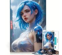 Rompecabezas de 1000 Piezas con Figura de Mujer ciberpunk Sexy para Adultos Juguete para ejercitar la Mente Diseño de fácil Montaje Regalo de Temporada 38x52cm