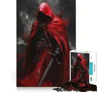 Rompecabezas de 1000 Piezas con Figura de Red Hooded y Espada para Adolescentes Juguete de lógica Fina, Divertido y Relajante Decoración de Pared con Bordes limpios (38x26cm)