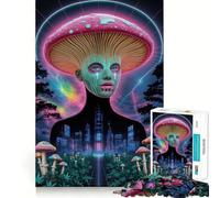 Rompecabezas de 1000 Piezas con Figura de Seta en un Paisaje ciberpunk para Adultos Juego de ingenio para relajar la Mente Bordes Afilados Regalo Premium (38x52cm)
