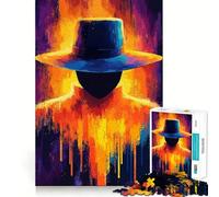 Rompecabezas de 1000 Piezas con Figura misteriosa en Sombrero para Adolescentes Rompecabezas Mental para aliviar la tensión Arte para armar Regalo Premium (38x52cm)