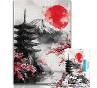 Rompecabezas de 1000 Piezas con Flores de Cerezo en un Templo japonés para Adolescentes, Regalo Educativo, Juguete de desafío, decoración de Pared, cumpleaños y Navidad (50x75cm)