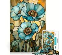 Rompecabezas de 1000 Piezas con Flores Doradas y vidrieras para Adolescentes Mejora la Memoria, relájate y Disfruta del Momento Bordes precisos Un Regalo increíble 50x75cm