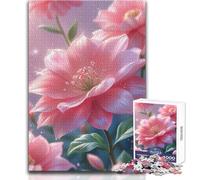 Rompecabezas de 1000 Piezas con Flores Rosas y Gotas de rocío Ideal para un Ambiente Acogedor en Interiores Juguete de precisión Duradero con Enclavamiento Tamaño 38x26cm