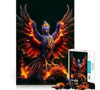 Rompecabezas de 1000 Piezas con Fondo Oscuro de Phoenix Fire para Adultos Juguete para ejercitar la Mente Diseño Casual y Relajante Colección de Arte para armar Pieza (38x52cm)