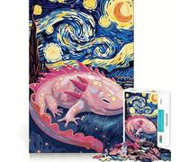 Rompecabezas de 1000 piezas con forma de ajolote al estilo de La noche estrellada Diversión precisa con articulaciones Juego cognitivo Diversión a ritmo pausado Juego artístico para cumpleaños 50x75cm