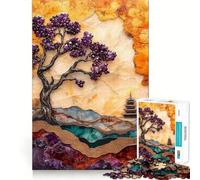 Rompecabezas de 1000 Piezas con Forma de árbol de Amatista (Pagoda) para Adultos Piensa,Entrena y Juega Cierre Seguro Sin Piezas Sueltas aliviar el estrés (38x52cm)