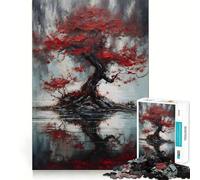 Rompecabezas de 1000 Piezas con Forma de árbol Rojo Grande y articulaciones afiladas Juego de lógica para Pasar un rato Agradable Divertido (38x26cm)