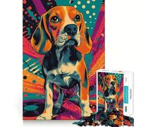 Rompecabezas de 1000 Piezas con Forma de Beagle,Estilo Retro,Juego de articulación preciso,Juguete cognitivo,Juego de Ocio,Regalo Divertido de Navidad (38x52cm)