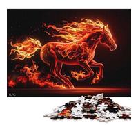 Rompecabezas de 1000 Piezas con Forma de Caballo de Fuego, Ideal para Adultos. Rompecabezas de Papel para Toda la Familia. Medidas: 38 x 26 cm.