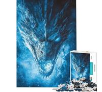 Rompecabezas de 1000 Piezas con Forma de Cabeza de dragón de Hielo Difícil y desafiante Actividades Familiares Juegos relajantes para Mayores de 14 años (38x52cm)