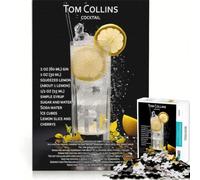Rompecabezas de 1000 Piezas con Forma de cóctel Tom Collins Juguete Educativo Ideal para Reducir el estrés y Mejorar el Amor en Pareja 38x52cm