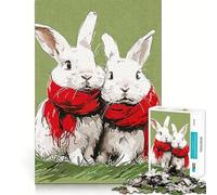 Rompecabezas de 1000 Piezas con Forma de Conejito Dulce para Adultos Regalos para Fortalecer la Memoria y Relajarse Tiempo de Calidad Artículo de Santa Claus 38x52cm