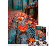 Rompecabezas de 1000 Piezas con Forma de corazón en un Banco del Parque Juguete para decoración de Pared Regalo de cumpleaños Juego Educativo Entrena tu Cerebro y Tus Manos Tamaño 38x26cm